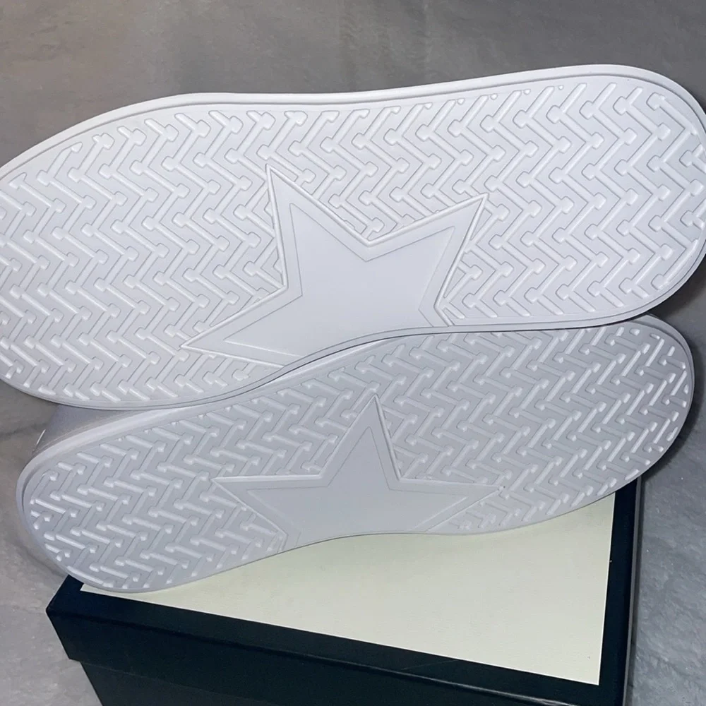 NWT J/SLIDES HARLOWE White/Light Gold Leather Sneaker - Picture 14 of 15